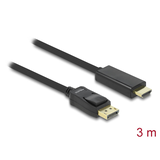 Artikelbild 1 für DeLOCK DisplayPort 1.1/High Speed HDMI Kabel 3,0 m schwarz, 1 St., Artikelnummer 894632