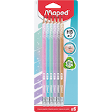 Artikelbild 1 für maped Black Peps Bleistifte HB farbsortiert und Glitzer mit Radierer, 6 St., Artikelnummer 967113