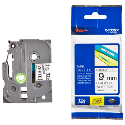 Artikelbild für brother Schriftband TZe-221 TZE221, 9 mm, schwarz auf weiß, 1 St., Artikelnummer 653139