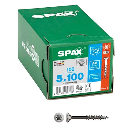 Artikelbild für SPAX® Universalschrauben T20 Senkkopf Edelstahl A2 0197000501003 5 mm x 100 mm, 100 St., Artikelnummer 395321
