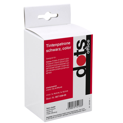 Artikelbild 2 für dots schwarz, color Druckerpatronen kompatibel zu Canon PG-40/CL-41, 2er-Set, Artikelnummer 567008
