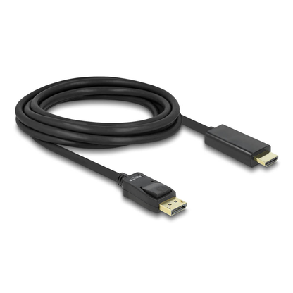 Artikelbild 2 für DeLOCK DisplayPort 1.1/High Speed HDMI Kabel 3,0 m schwarz, 1 St., Artikelnummer 894632