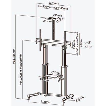 Artikelbild 2 für my wall® TV-Ständer mit Rollen HP 102 silber, schwarz, Artikelnummer 167797