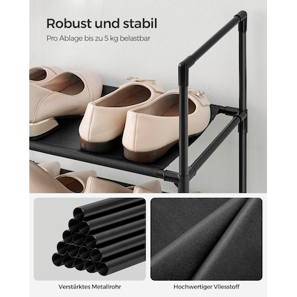 Artikelbild 8 für SONGMICS Schuhregal schwarz 33,0 x 33,0 x 173,0 cm, 1 St., Artikelnummer 260939