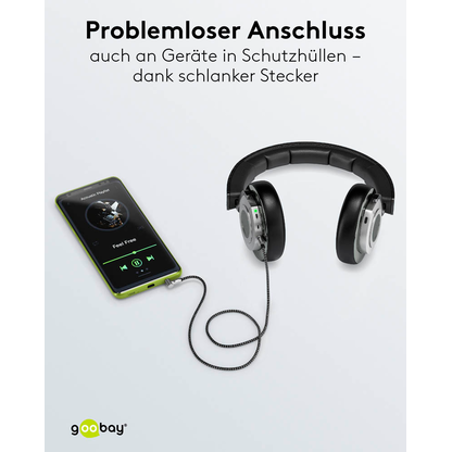 Artikelbild 7 für goobay 3,5 mm Klinke Klinkenkabel 5,0 m silber, schwarz, 1 St., Artikelnummer 655867