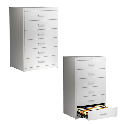 Artikelbild für mauser client entry Karteischrank lichtgrau 6 Schubladen 80,0 x 60,0 x 135,0 cm, 1 St., Artikelnummer 259426