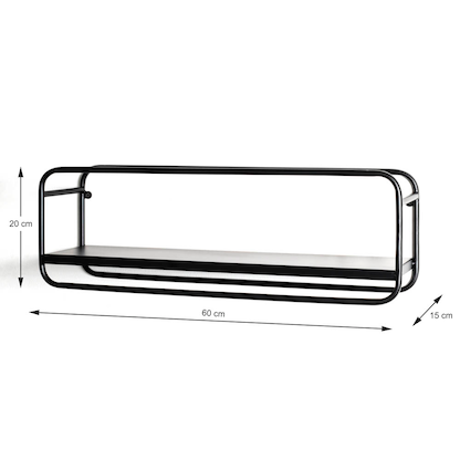 Artikelbild 2 für HAKU Möbel Wandregal schwarz 60,0 x 15,0 x 20,0 cm, 1 St., Artikelnummer 491561