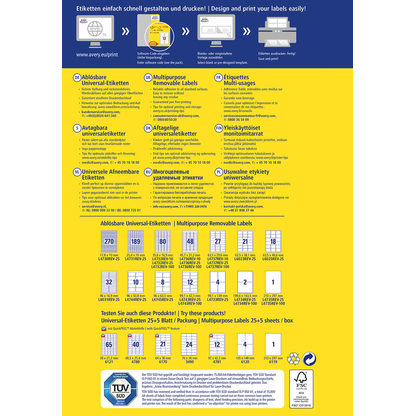 Artikelbild 4 für AVERY Zweckform Etiketten L4735REV-25 weiß 210,0 x 297,0 mm, 30 Blatt, Artikelnummer 345702