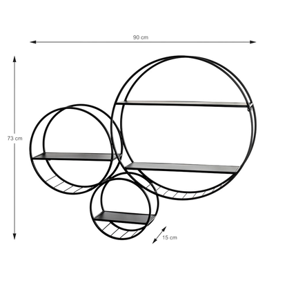 Artikelbild 2 für HAKU Möbel Wandregale-Set schwarz 90,0 x 15,0 x 73,0 cm, 1 St., Artikelnummer 491573