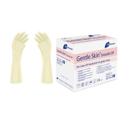 Artikelbild 3 für Meditrade® unisex OP-Handschuhe Gentle Skin® Smooth beige Größe 8,5, 50 Paar, Artikelnummer 567408