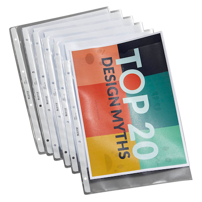 Artikelbild für LEITZ Prospekthüllen 4720 DIN A4 transparent genarbt 0,13 mm, 100 St., Artikelnummer 578641