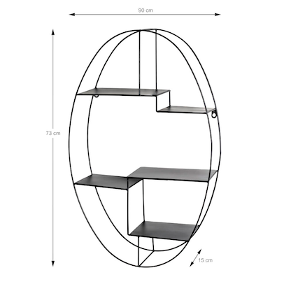 Artikelbild 2 für HAKU Möbel Wandregal schwarz 44,0 x 16,0 x 71,0 cm, 1 St., Artikelnummer 491583