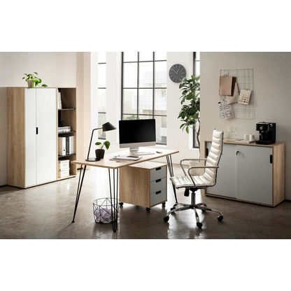 Artikelbild 5 für MÖBELPARTNER Aktenregal Emmik weiß-eiche 44,8 x 41,0 x 163,6 cm, 1 St., Artikelnummer 610679