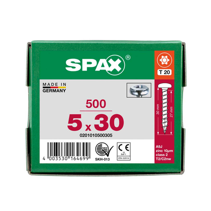 Artikelbild 10 für SPAX® Universalschrauben T20 Halbrundkopf WIROX 0201010500305 5 mm x 30 mm, 500 St., Artikelnummer 396339
