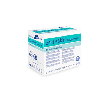 Artikelbild 2 für Meditrade® unisex OP-Handschuhe Gentle Skin® Superior beige Größe 5,5, 50 Paar, Artikelnummer 568083