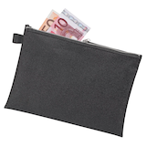 Artikelbild 1 für VELOFLEX Reißverschlussbeutel DIN A5 schwarz/silber Textil, 1 St., Artikelnummer 337901