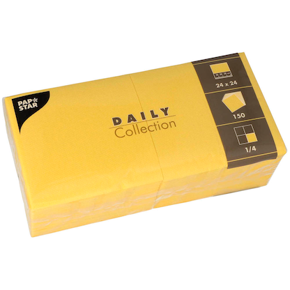 Artikelbild für PAPSTAR Servietten Daily Collection gelb 2-lagig 24,0 x 24,0 cm, 150 St., Artikelnummer 311736