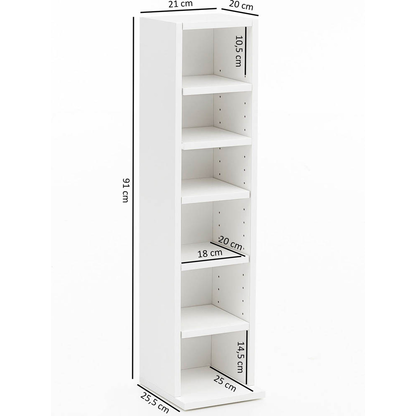 Artikelbild 2 für WOHNLING Aktenregal weiß 21,0 x 20,0 x 91,0 cm, 1 St., Artikelnummer 159113