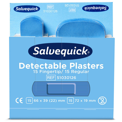 Artikelbild für Salvequick® Pflaster Detectable 1009736V blau, 30 St., Artikelnummer 525372