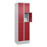 Artikelbild 1 für CP Schließfachschrank Classic PLUS lichtgrau, rubinrot 080020-204 S10001, 8 Schließfächer 60,0 x 50,0 x 185,0 cm, Artikelnummer 318424