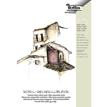 Artikelbild 2 für folia Aquarellblock SCHULE 3-Seiten verleimt DIN A3 150 g/qm, 10 Blatt, 1 Block, Artikelnummer 907358