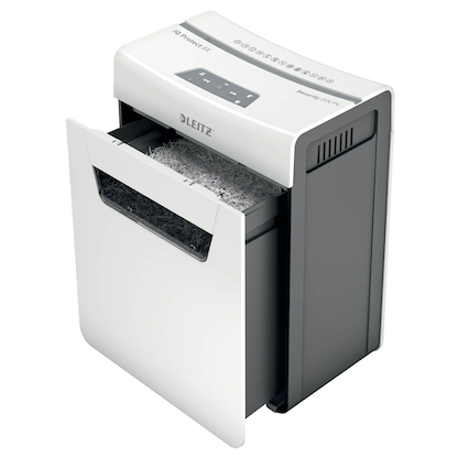Artikelbild 12 für LEITZ IQ 8X Protect Premium Aktenvernichter mit Partikelschnitt P-4, 4 x 40 mm, bis 8 Blatt, weiß, Artikelnummer 436471