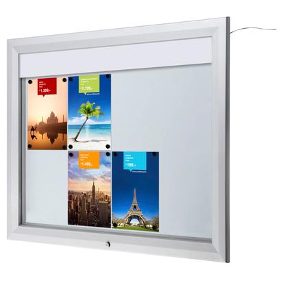 Artikelbild für Showdown® Displays Schaukasten T LED silber 8x DIN A4 102,5 x 4,7 x 86,0 cm, 1 St., Artikelnummer 269163