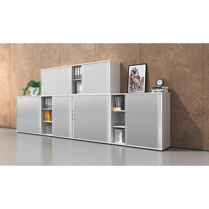 Artikelbild 5 für HAMMERBACHER Rollladenschrank weiß, silber 2 Fachböden 120,0 x 40,0 x 110,0 cm, Artikelnummer 195747