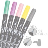 Artikelbild 1 für ONLINE® Calli.Brush Double Pastel Brush-Pens farbsortiert, 5 St., Artikelnummer 283901