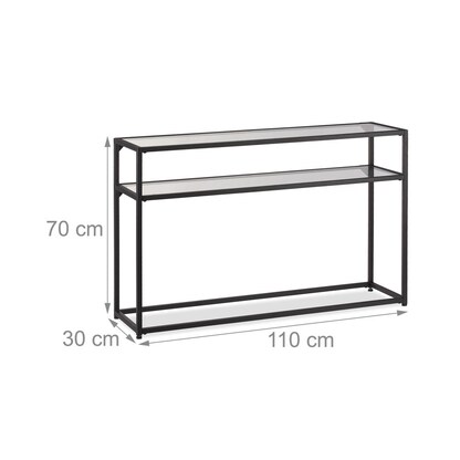 Artikelbild 5 für relaxdays Konsolentisch schwarz/transparent 110,0 x 30,0 x 70,0 cm, 1 St., Artikelnummer 520161