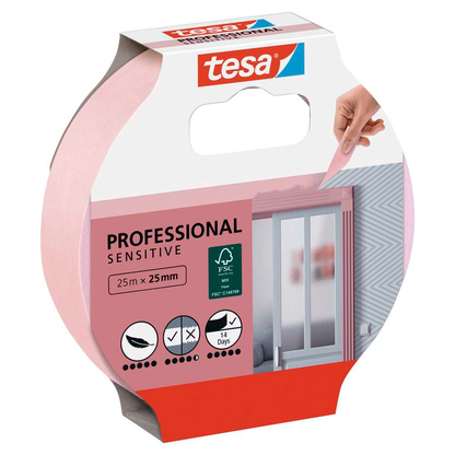 Artikelbild 2 für tesa PROFESSIONAL SENSITIVE Malerband pink 25,0 mm x 25,0 m 1 Rolle, Artikelnummer 723878