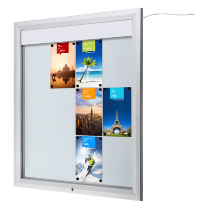 Artikelbild für Showdown® Displays Schaukasten T LED silber 12x DIN A4 102,5 x 4,7 x 116,7 cm, 1 St., Artikelnummer 269170