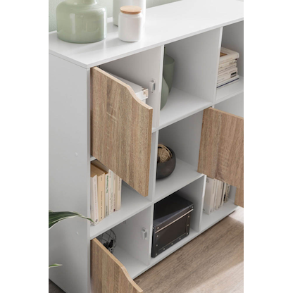 Artikelbild 7 für WOHNLING Regalschrank, WL5.526 weiß, sonoma-eiche 89,0 x 29,0 x 91,0 cm, 1 St., Artikelnummer 159147