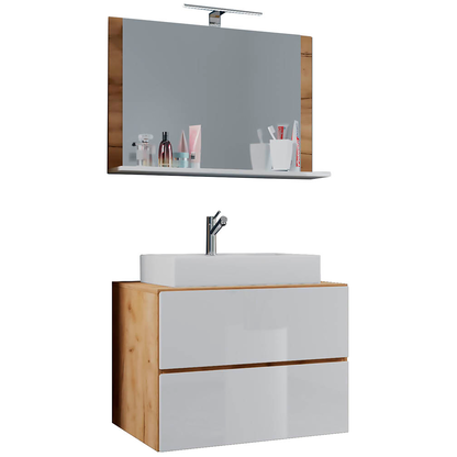 Artikelbild für VCM my bath Badmöbel-Set 3-teilig Lendas M 915292 honig-eiche, weiß 81,0 x 46,0 x 134,0 cm, Artikelnummer 390561
