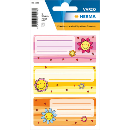 Artikelbild für HERMA Schuletiketten 5593 Blume, 9 Etiketten, Artikelnummer 242034