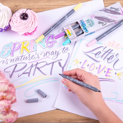 Artikelbild 3 für ONLINE® Calli.Brush Double Pastel Brush-Pens farbsortiert, 5 St., Artikelnummer 283901