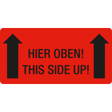 Artikelbild 1 für EICHNER Warnetiketten rot »Hier oben!« 100,0 x 50,0 mm, 250 Etiketten , Artikelnummer 486537