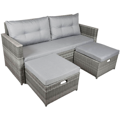 Artikelbild für Garden Pleasure Loungesofa MALTA grau Kunststoff, Metall, 8-teilig, Artikelnummer 897502