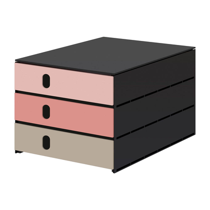 Artikelbild für styro Schubladenbox styroval pro feelings Afterglow rosa, grau 14-8050.Af, DIN A4 mit 3 Schubladen, 1 St., Artikelnummer 381008
