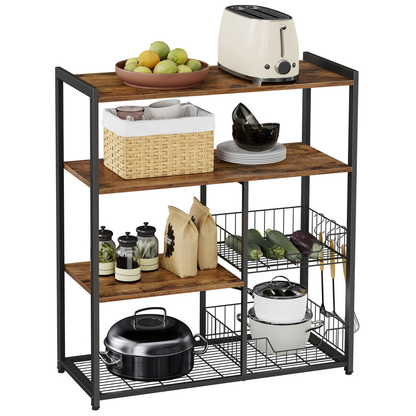 Artikelbild 3 für VASAGLE Küchen-Organizer vintage-braun, schwarz 80,0 x 35,0 x 95,0 cm, 1 St., Artikelnummer 439857