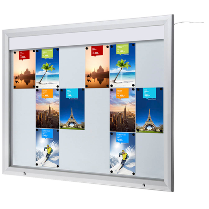 Artikelbild für Showdown® Displays Schaukasten T LED silber 18x DIN A4 146,5 x 4,7 x 116,7 cm, 1 St., Artikelnummer 269187