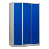 Artikelbild 1 für Gürkan Spind lichtgrau, enzianblau 105460, 3 Schließfächer 118,5 x 50,0 x 180,0 cm, Artikelnummer 562013