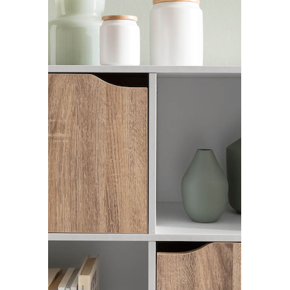 Artikelbild 9 für WOHNLING Regalschrank, WL5.526 weiß, sonoma-eiche 89,0 x 29,0 x 91,0 cm, 1 St., Artikelnummer 159147