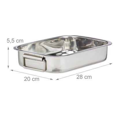 Artikelbild 2 für relaxdays Bräter silber 2-tlg., 1 St., Artikelnummer 473147