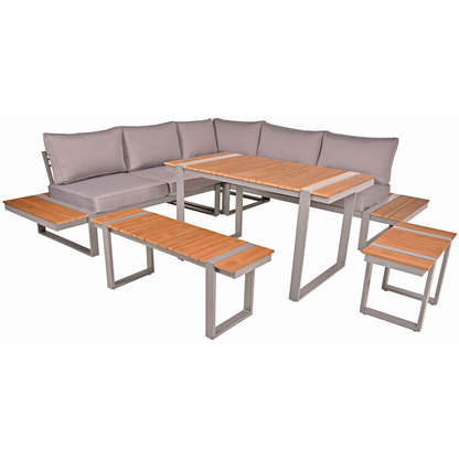 Artikelbild für Garden Pleasure Loungegruppe AUREA grau, silber Kunststoff, Metall, 15-teilig, Artikelnummer 707774