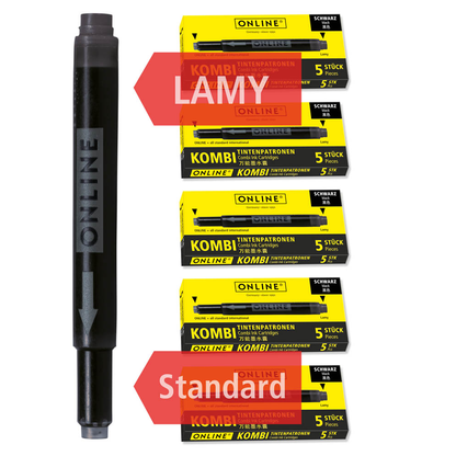 Artikelbild 2 für ONLINE® Tintenpatronen für Füller Kombi schwarz, 25 St., Artikelnummer 617359