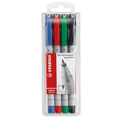 Artikelbild für STABILO OHPen universal Folienstifte-Set farbsortiert non-permanent, 4 St., Artikelnummer 328000