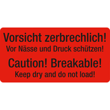 Artikelbild 1 für EICHNER Warnetiketten rot »Vorsicht zerbrechlich! Vor Nässe und Druck schützen!« 100,0 x 50,0 mm, 250 Etiketten , Artikelnummer 486652