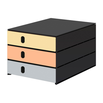 Artikelbild für styro Schubladenbox styroval pro feelings Butterfly orange, gelb, grau 14-8050.Bu, DIN A4 mit 3 Schubladen, 1 St., Artikelnummer 381036