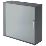 Artikelbild 1 für HAMMERBACHER Rollladenschrank grafit, silber 2 Fachböden 120,0 x 40,0 x 110,0 cm, Artikelnummer 992822